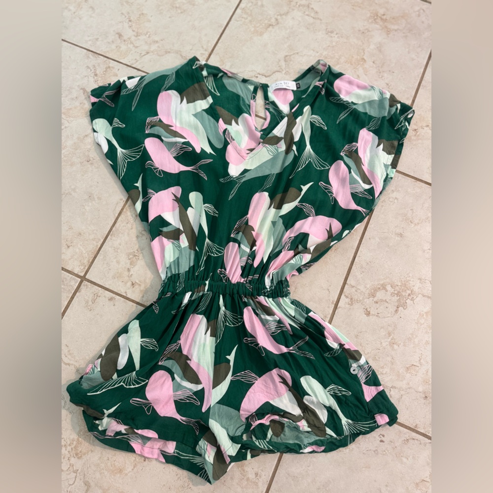 Ava sky koi print romper